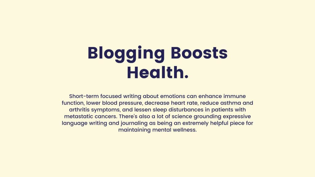 blogging boosts mental health graphic