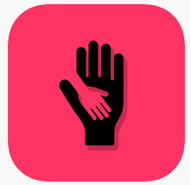 picture of What's Up app logo of a hand holding a smaller hand