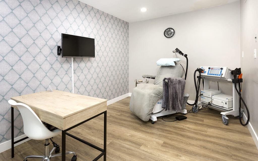 tms therapy chair and neuro wellness spa psychiatry office in california